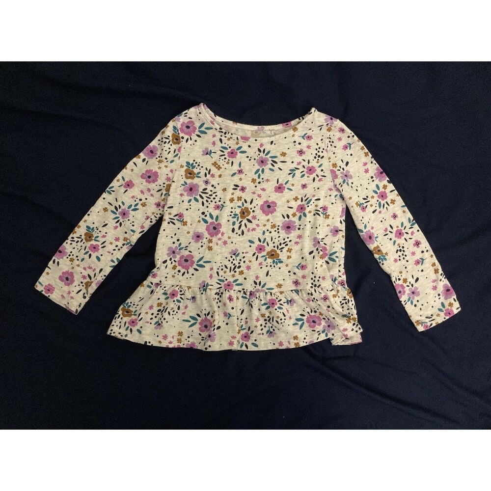 2T Jumping Beans baby girl clothes - one piece long sleeve top | flower theme